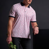 Man wearing Black Clover Live Lucky apparel with roses in his hand.