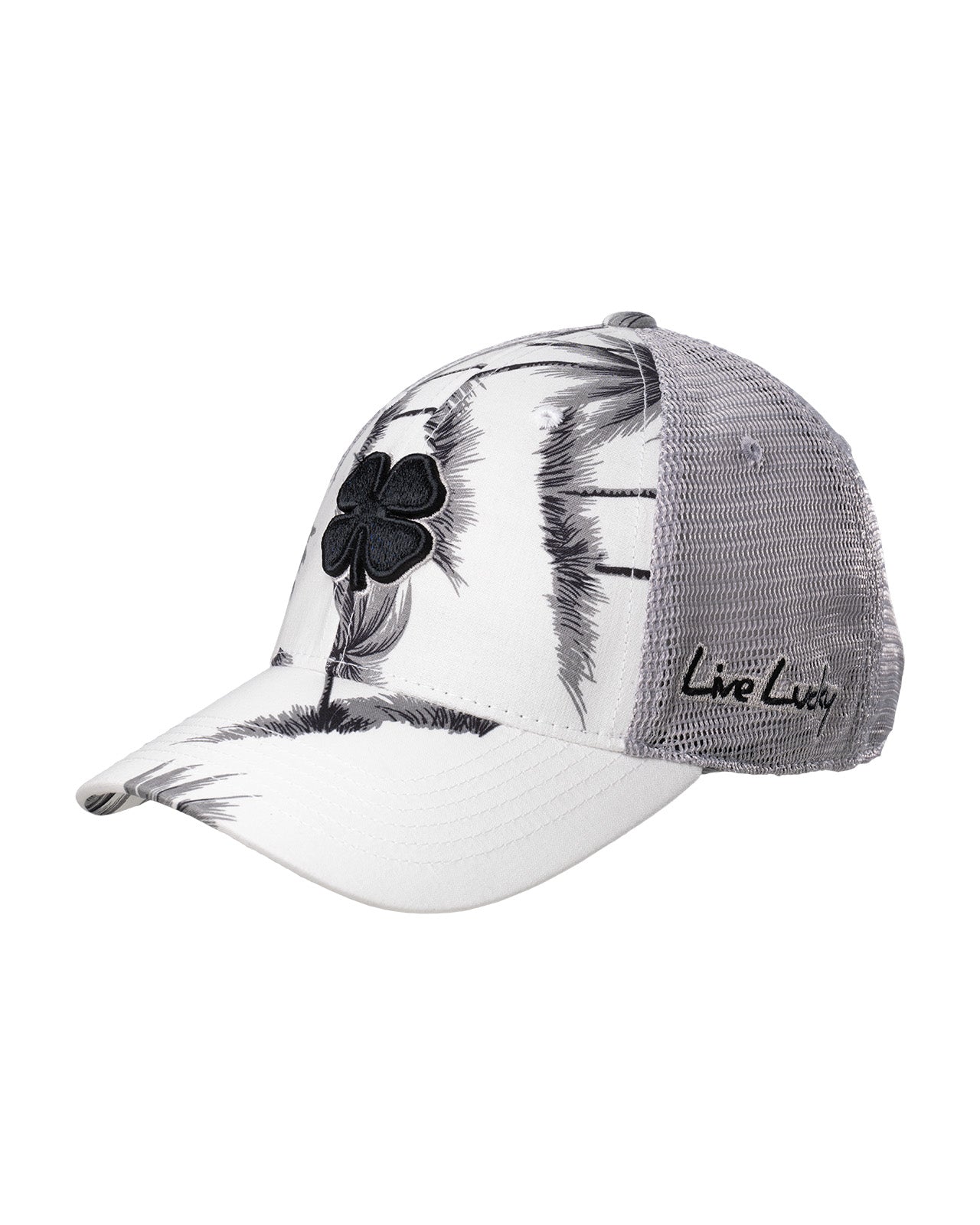 black and white tropical print hat from Black Clover
